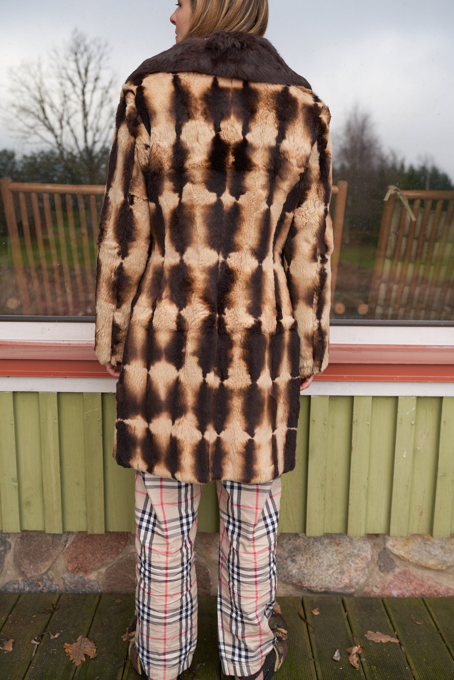 Bebe Rex Rabbit Fur Coat Dyed