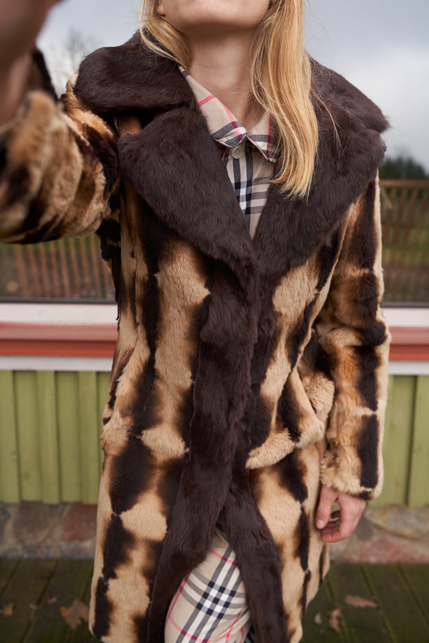 Bebe Rex Rabbit Fur Coat Dyed