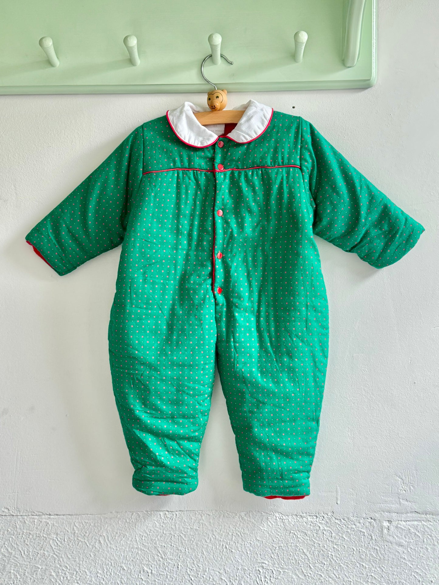 Vintage Christmas Baby Playsuit Overall 12months