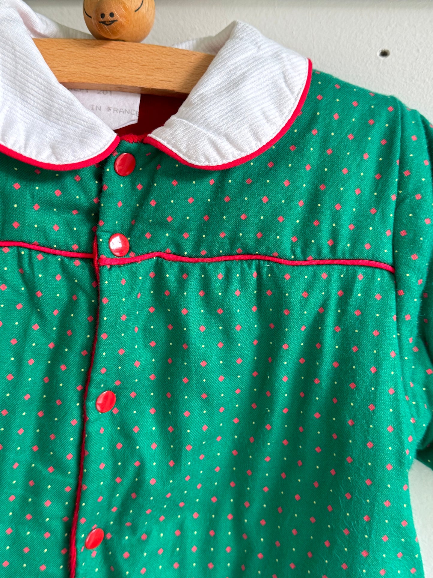 Vintage Christmas Baby Playsuit Overall 12months