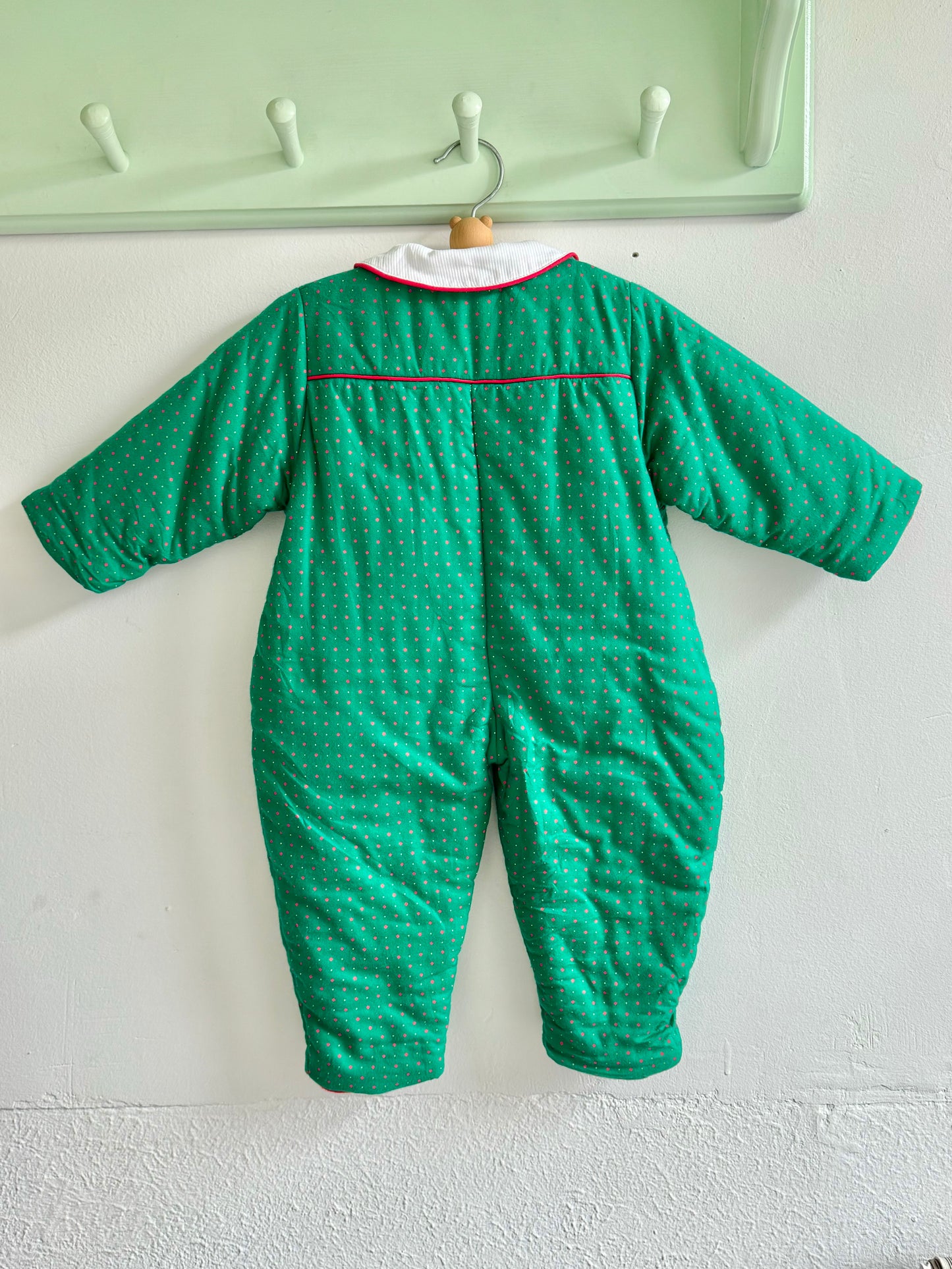 Vintage Christmas Baby Playsuit Overall 12months